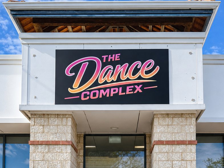 The Dance Complex sign above the studio entrance on Gordon Rd, Mandurah